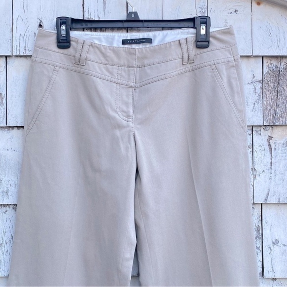 ELIE Tahari Flare Leg Cotton Blend Pants